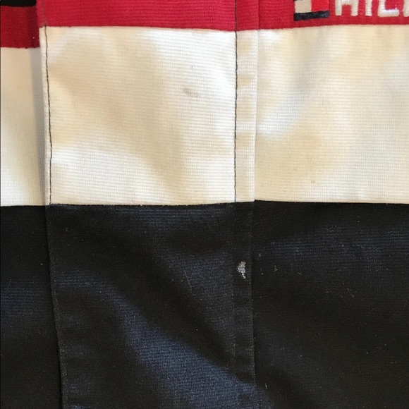 Tommy Hilfiger Men’s Sport Coat Windbreaker Detachable Hood Black Red White M - Picture 12 of 12